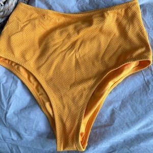 Orange high waisted bikini bottoms